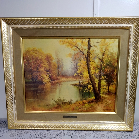 Home, Art, Robert Wood, Mid Century, Wood frame, Path of Gold Reproduction - Picture 1 of 11